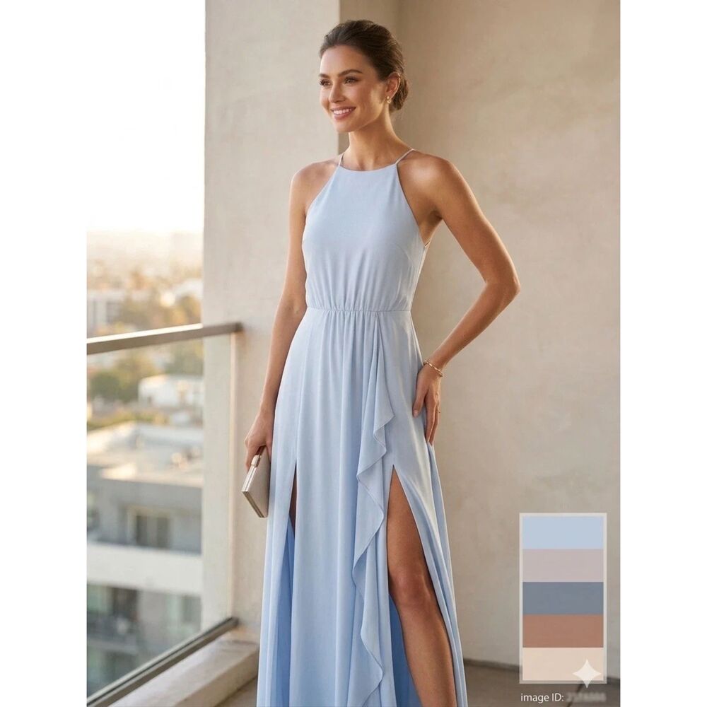 Tobi Maxi Dress Womens M Chiffon Formal Event Gown Bridesmaid Basque waist New